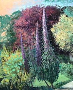 Trois échiums, 2022-23 (huile sur carton) - Nick Williams