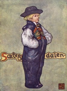 Norvège : Un garçon de Saetersdalen (lithographie en couleur)