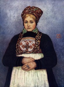Norvège : Fille de la campagne, district de Bergen