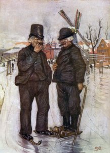 Vieux Hollandais sur des patins