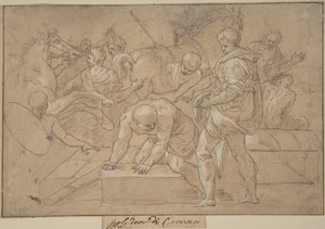 Étude de composition de scène historique pour la Chapelle de Guise, 16e siècle