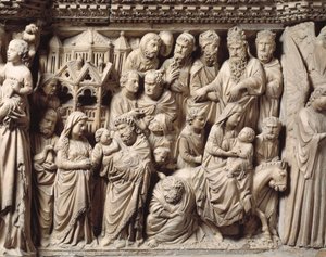 Présentation au temple et fuite en Égypte (détail) - Nicola Pisano