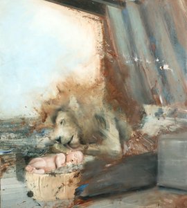 Lion avec enfant