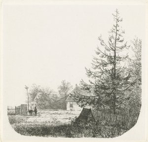Paysage boisé avec un nid de cigognes - Nicolaas Johannes Roosenboom