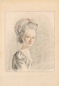 Une dame portant un bonnet dormeuse