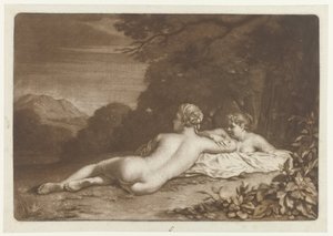 Paysage avec deux nymphes - Nicolaas Verkolje
