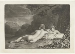 Paysage avec deux nymphes - Nicolaas Verkolje