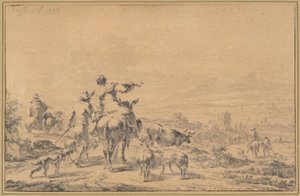 Bergers dans un paysage italien - Nicolaes Berchem