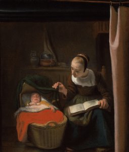 Jeune femme au berceau