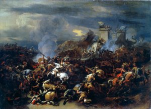 Bataille entre Alexandre et Porus, 326 av. J.-C., milieu à fin du 17ème siècle - Nicolaes Pietersz. Berchem