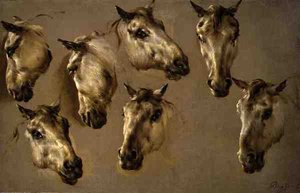 Esquisses de têtes de chevaux