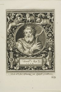 Le roi David, cinquième planche des Neuf Dignes - Nicolaes de Bruyn