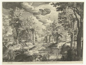 Paysage avec Agar et Ismaël - Nicolaes de Bruyn