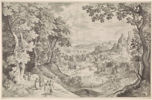 Paysage avec chasse au cerf