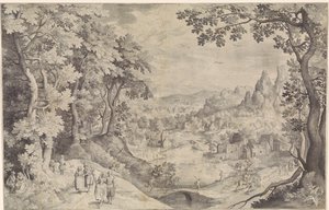 Paysage avec chasse au cerf - Nicolaes de Bruyn