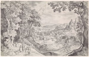 Paysage avec chasse au cerf - Nicolaes de Bruyn
