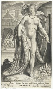 Lucrèce avec un poignard contre sa poitrine