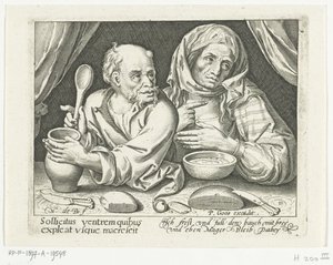 Homme et femme mangeant de la bouillie - Nicolaes de Bruyn