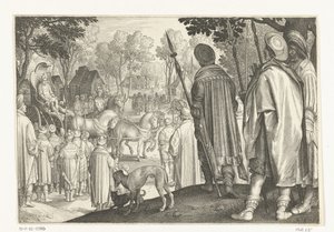Triomftocht van Jozef in zegewagen van farao - Nicolaes de Bruyn