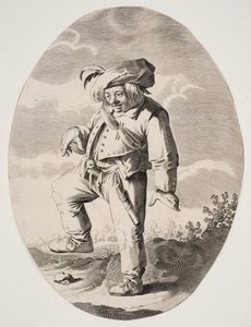 Paysanne dansant avec un oiseau dans son giron - Nicolaes van Lijnhoven
