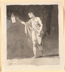 Diogène éclairant dans l