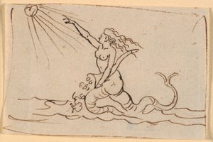 Une sirène pointant vers le soleil - Nicolai Abildgaard
