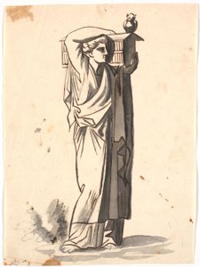 Une figure féminine portant une arche sur l