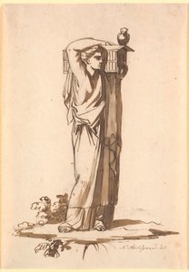 Une figure féminine portant une arche sur l