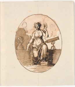 Une figure féminine assise, allégorie de la sagesse ou de la science - Nicolai Abildgaard