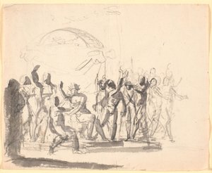 Composition avec un roi assis entouré de figures nues