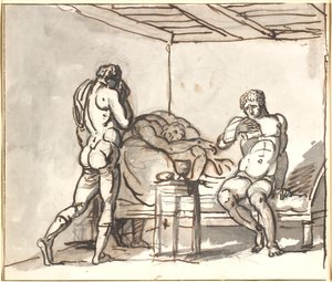 Périclès rend visite à Anaxagoras, qui lit l