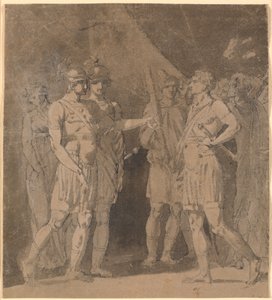 Scène de "Le triumvirat" de Voltaire, peut-être acte 1, scène 4 - Nicolai Abildgaard