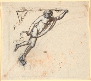 Figure flottante avec un cerf-volant à la main