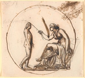 Esquisse avec deux figures pour le relief de la libération du monument de la liberté