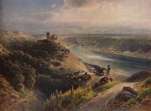 Burg Katz avec vue sur la Lorelei, 1923