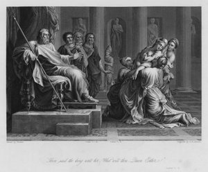 Esther devant Assuérus, Esther V, 3 (gravure) - Nicolas (after) Poussin