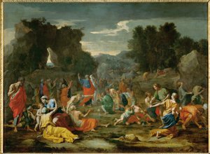Les Israelites recuillant la manne dans le desert - the Israelites gathering manna in the desert ...