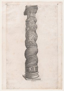 Speculum Romanae Magnificentiae: Colonne grotesque en spirale à Saint-Pierre - Nicolas Beatrizet