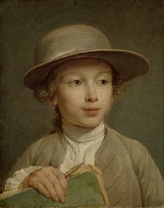 Garçon avec un livre de dessin - Nicolas Bernard Lepicie