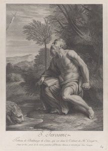 Saint Jérôme assis près d