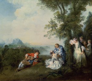 Une compagnie au bord de la forêt, 1720
