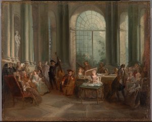 Concert dans le salon ovale du château de Pierre Crozat à Montmorency - Nicolas Lancret
