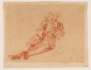 Sitzender Mann mit ausgestreckten Beinen - Nicolas Lancret