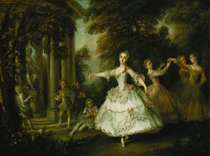Mademoiselle Salle en Vénus avec les Trois Grâces