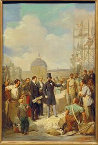 Napoléon III visite le chantier du Nouveau Louvre