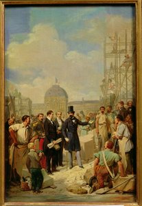 Étude pour Napoléon III (1808-73) visitant les travaux au Louvre, 1854