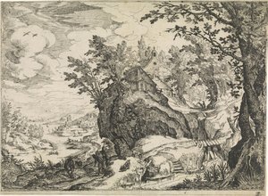 Paysage de montagne avec une église - Nicolas Moillon