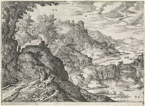 Paysage montagneux avec un moulin à eau