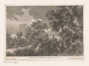 Paysage forestier avec bergers et troupeau - Nicolas Perelle