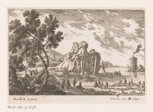 Paysage côtier avec tour - Nicolas Perelle
